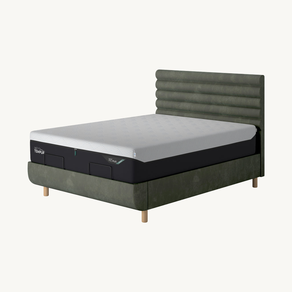 TEMPUR® Arc Static Bed with Vectra Headboard in Green
