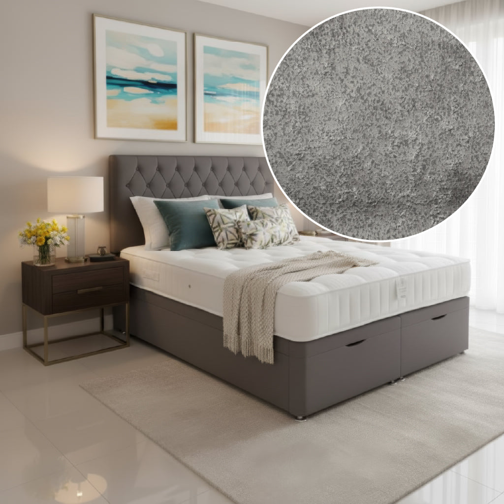 Arighi Bianchi Ottoman Antoinette Bed in Daytona Silver