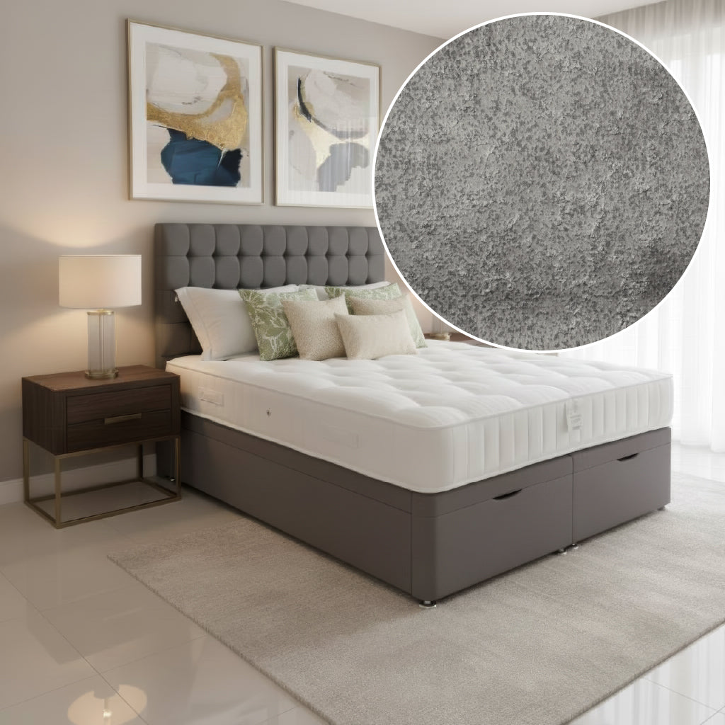 Arighi Bianchi Ottoman Stamford Bed in Daytona Silver