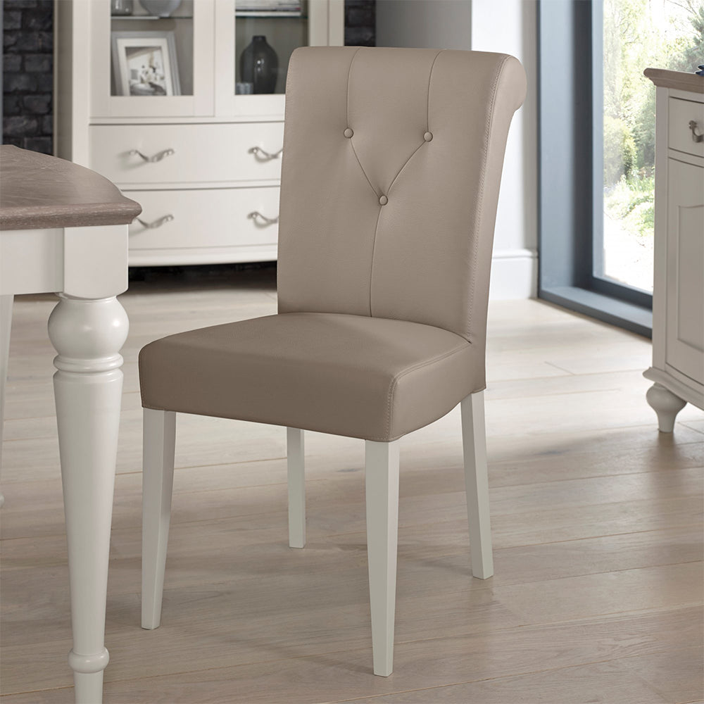 Dieppe Washed Oak & Bonded Leather Chair