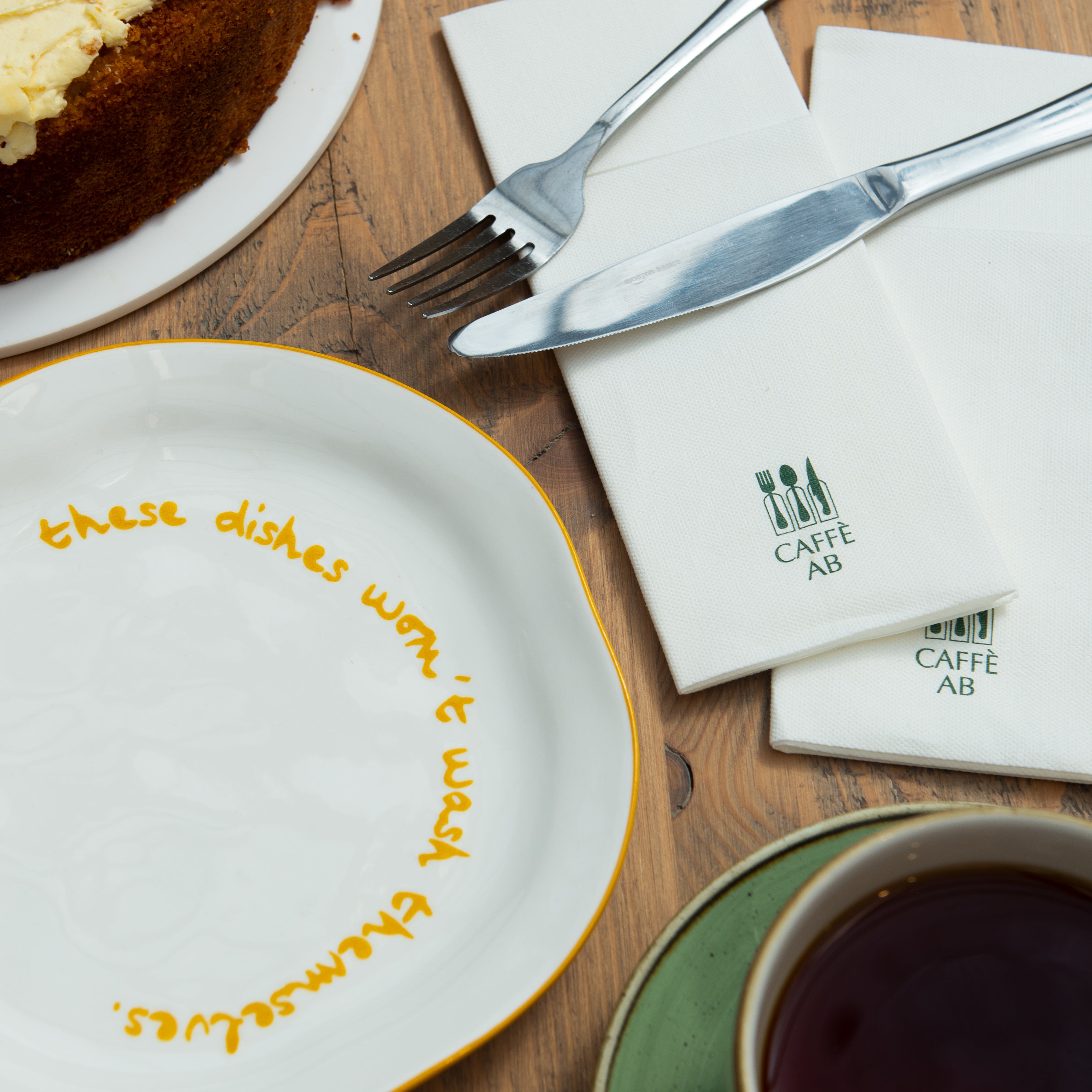 "These dishes wont wash themselves" Yellow Decorative Plate