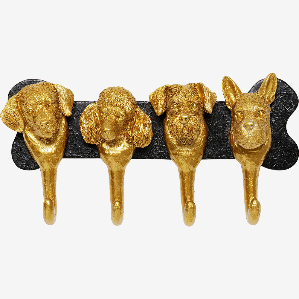 Dog Family Gold Coat Rack