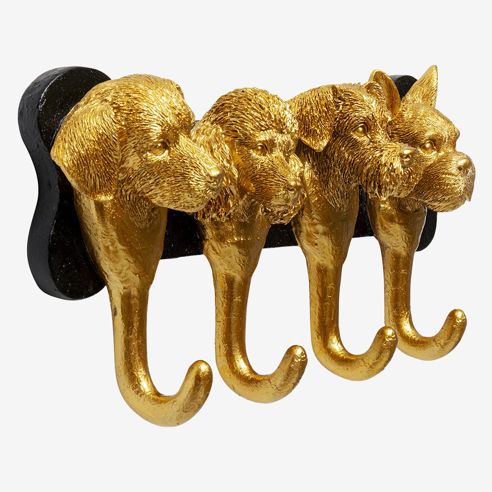 Dog Family Gold Coat Rack