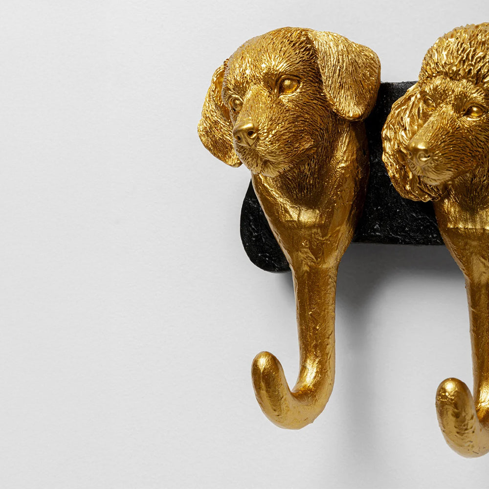 Dog Family Gold Coat Rack
