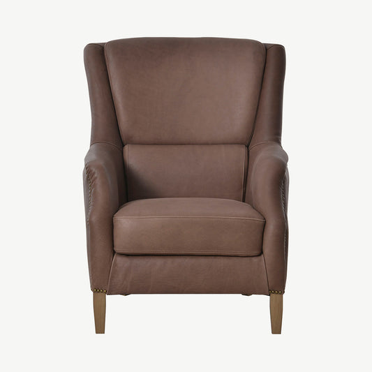 Dunbar Chair in Hand-Tipped-Chocolate-Leather