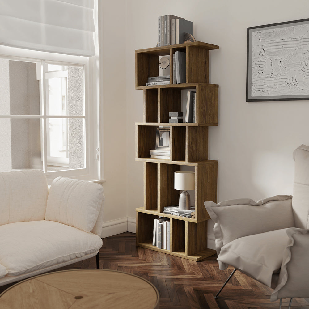 Alcove shelving unit in Natural-oiled-finish