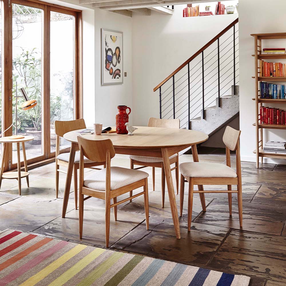 Ercol Teramo small extending dining table in pale oak finish
