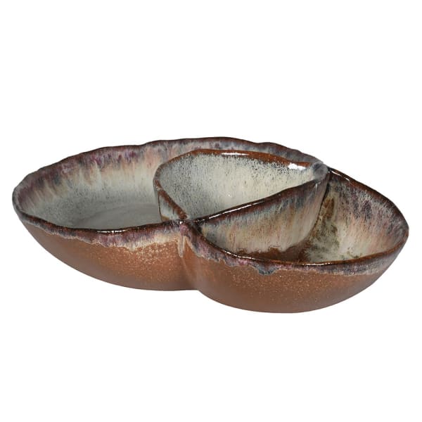 Brown Ombre Plate with Dip Pot