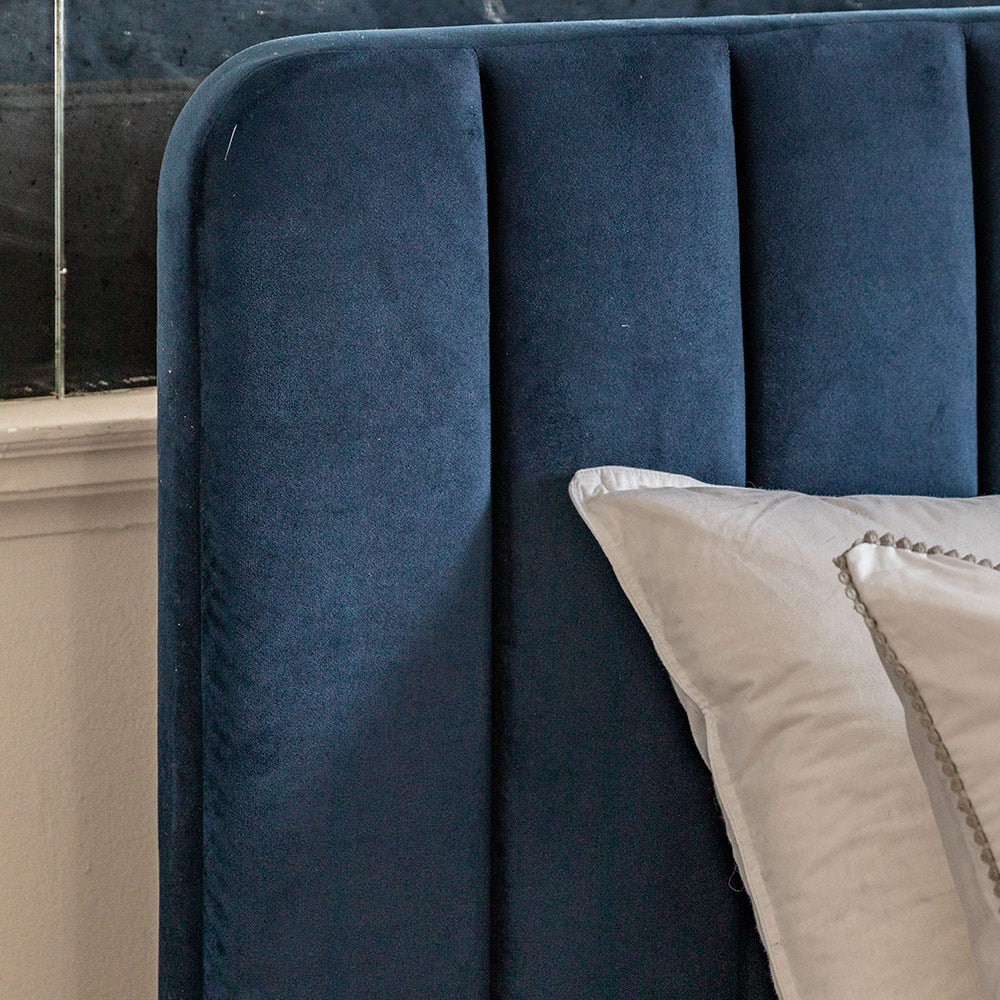 Brompton Bed & Cotton 1000 Mattress Bedroom Set in indigo