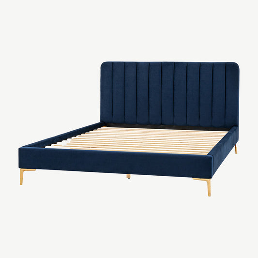 Brompton Bed & Cotton 1000 Mattress Bedroom Set in indigo