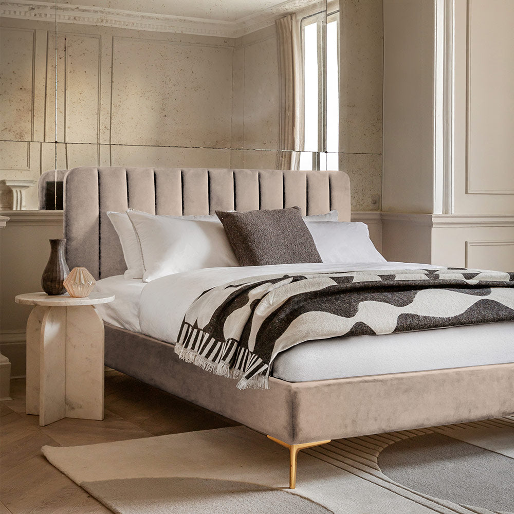 Brompton Bed & Cotton 1000 Mattress Bedroom Set in latte