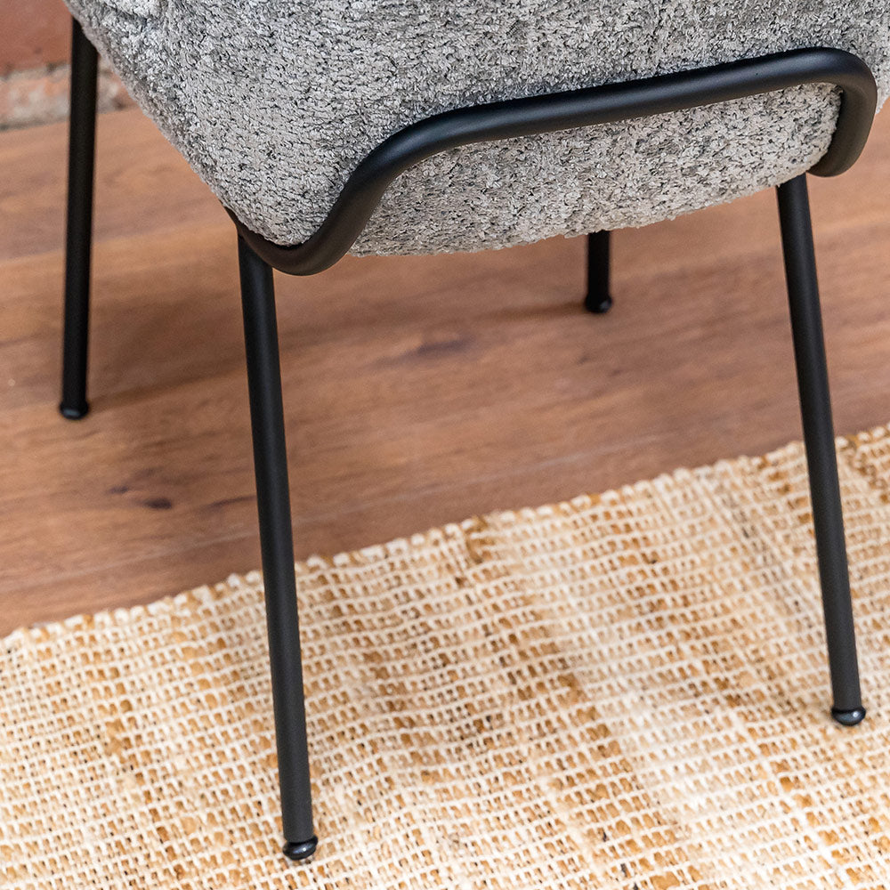 Brunswick Dining Chair in Boucle Grey
