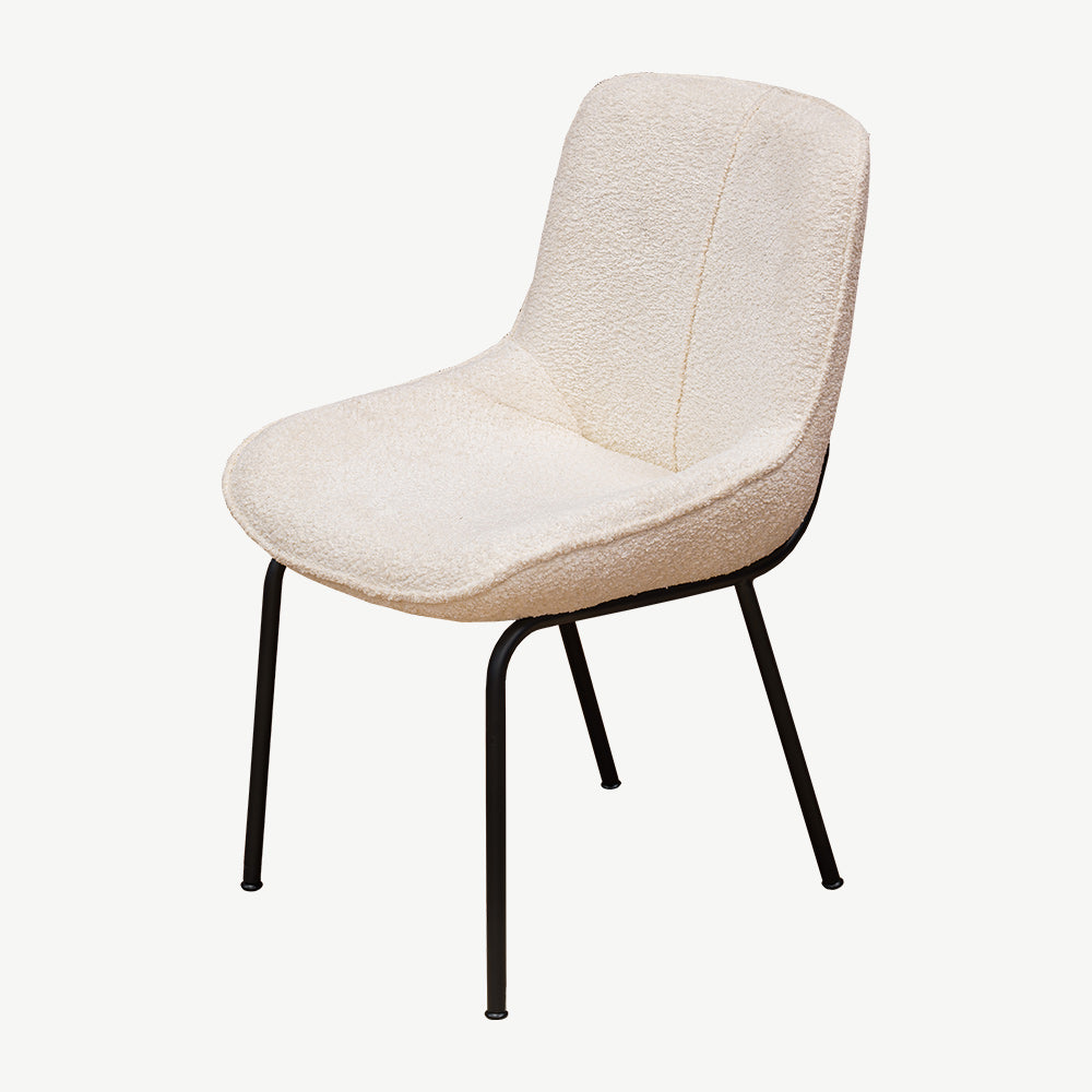 Brunswick Dining Chair in Boucle White