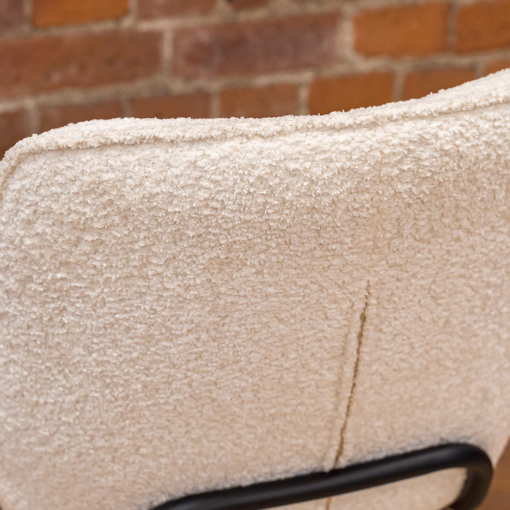 Brunswick Dining Chair in Boucle White