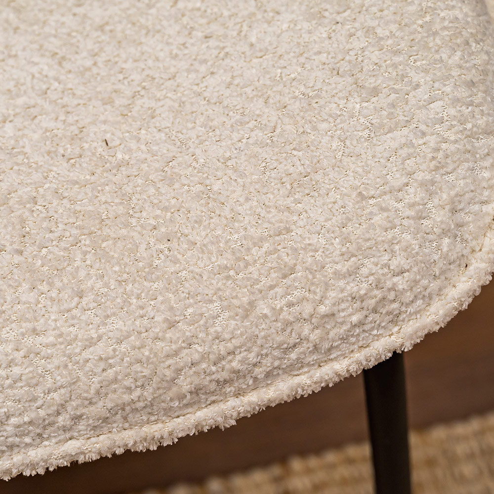 Brunswick Dining Chair in Boucle White