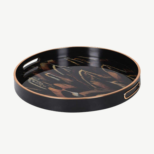 Abstract Gold and Black Tray