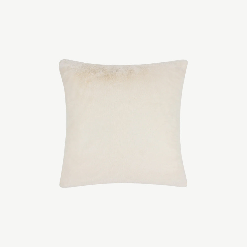 Faux Fur Cushion in Ecru