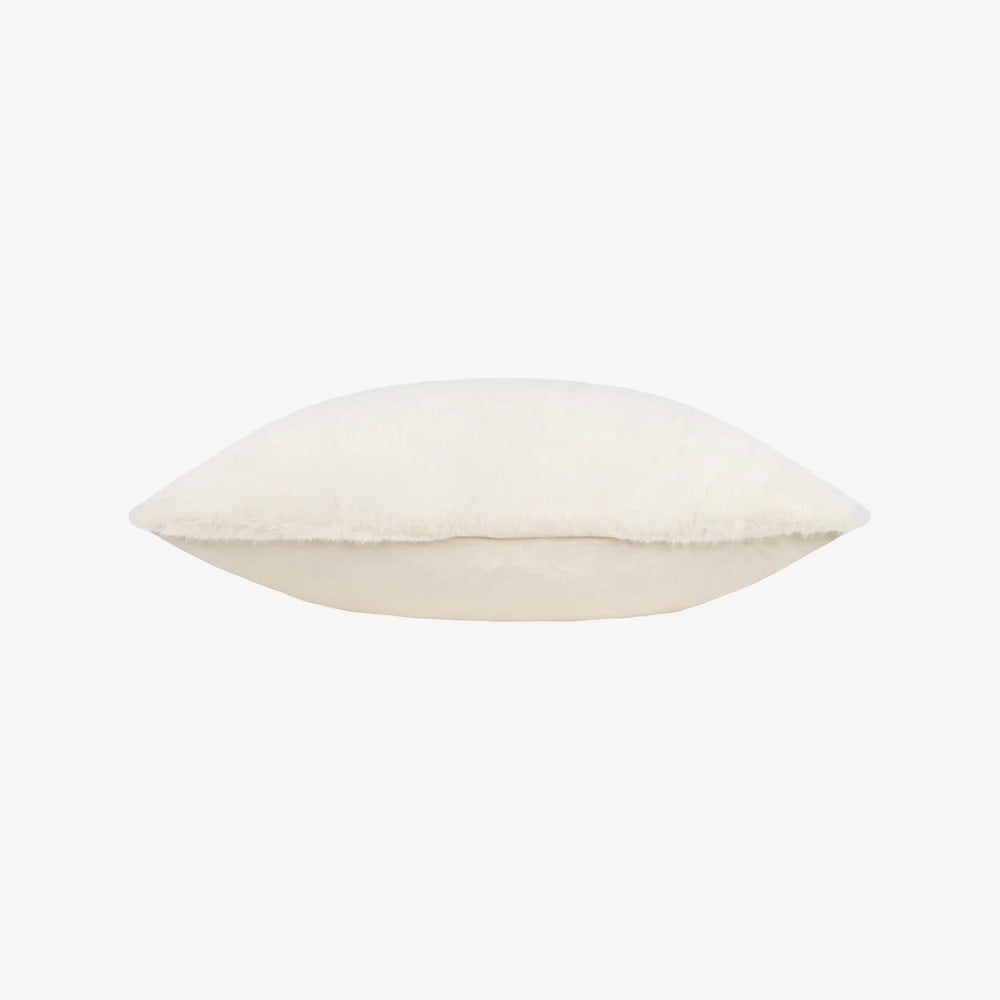 Faux Fur Cushion in Ecru
