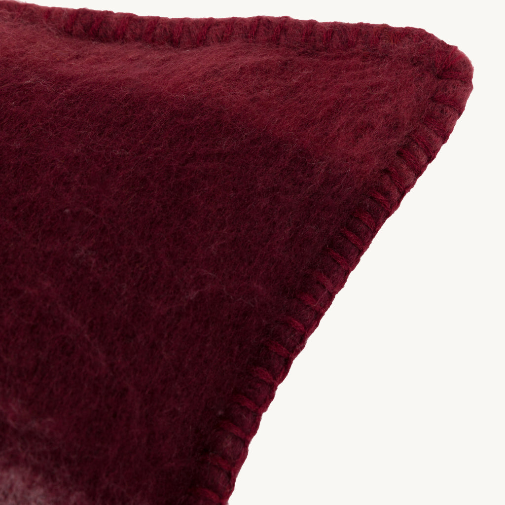 Check Faux Mohair Cushion
