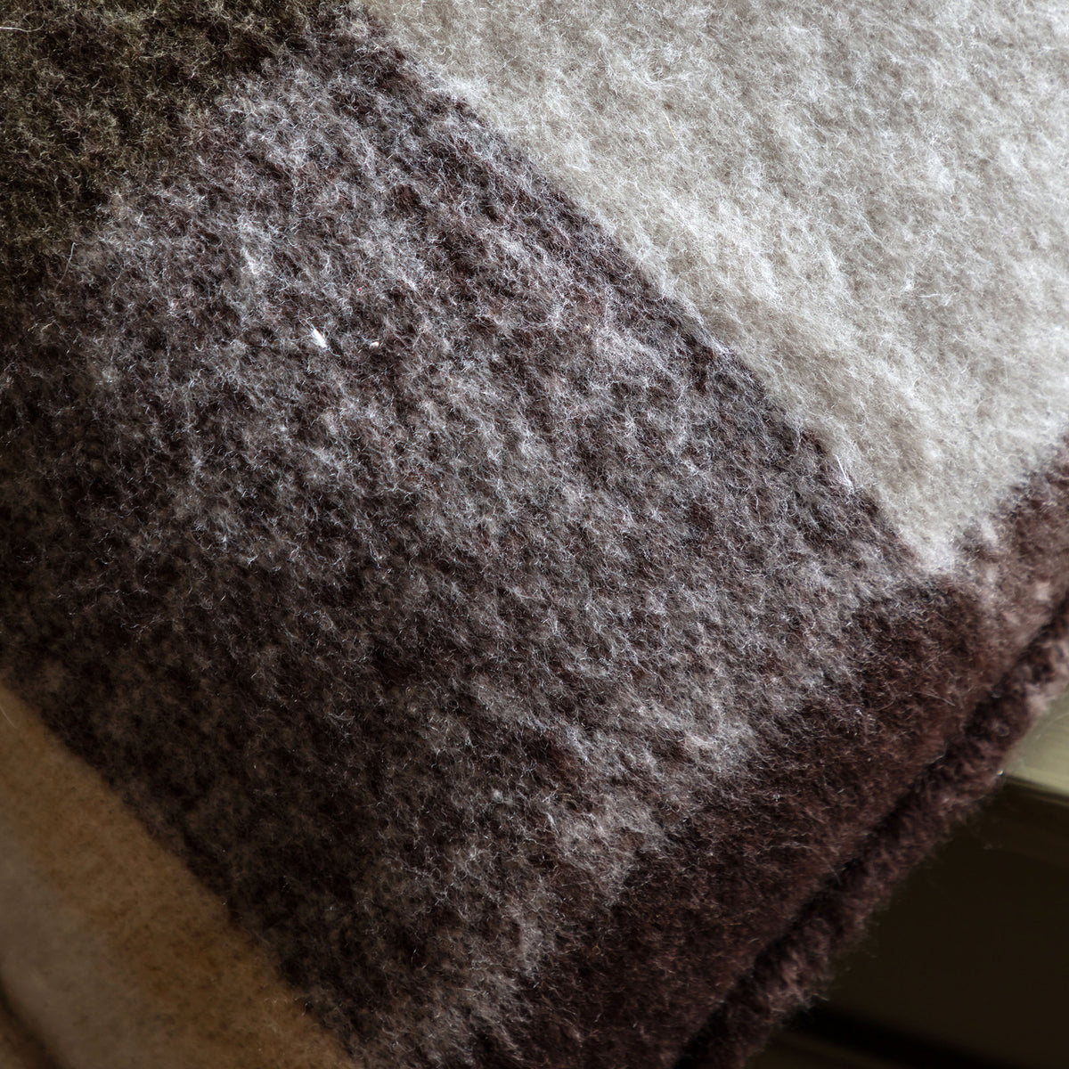 Check Faux Mohair Cushion