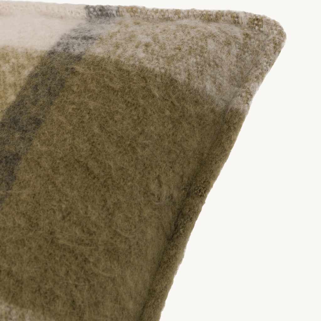 Check Faux Mohair Cushion
