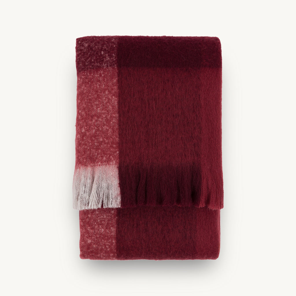 Check Faux Mohair Throw