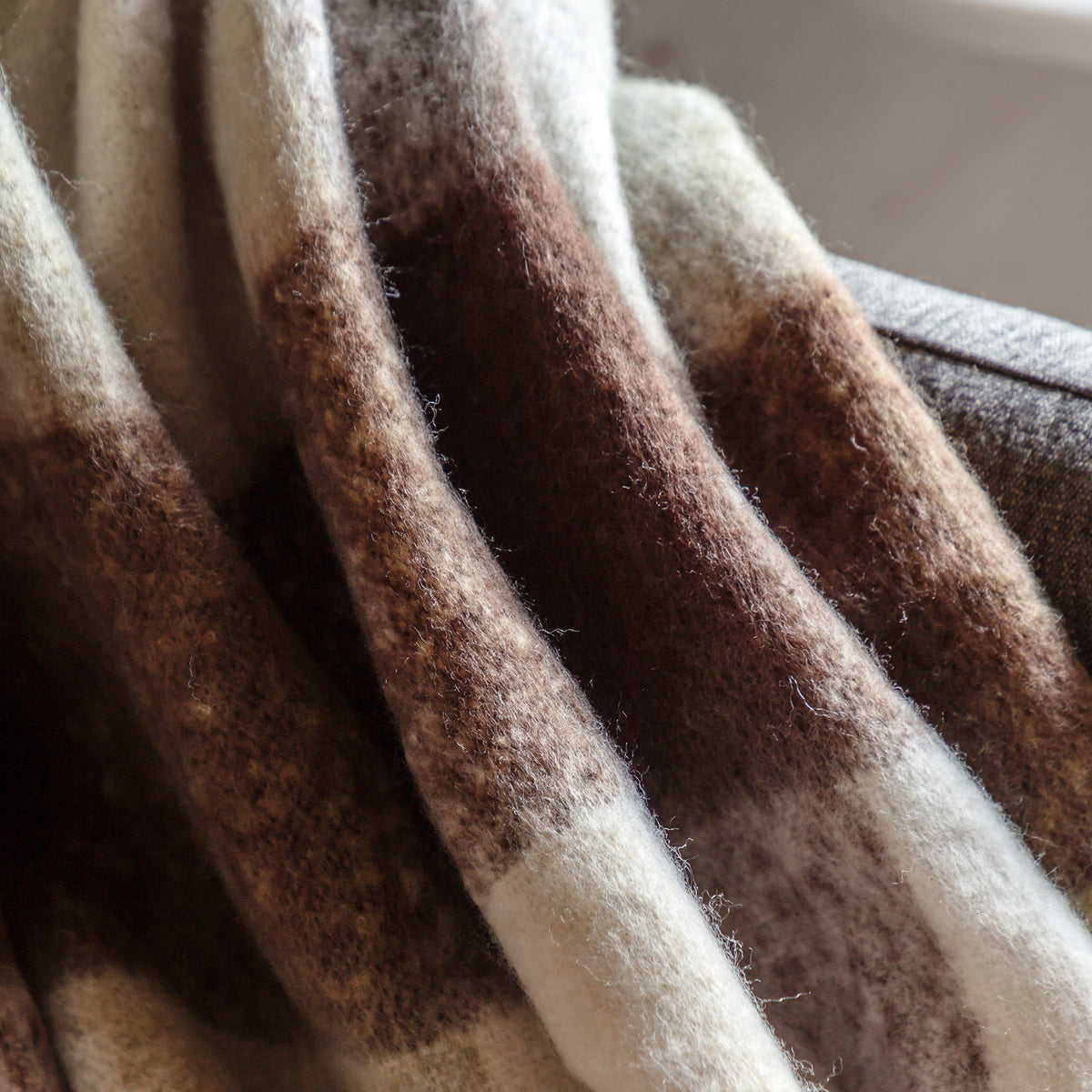 Check Faux Mohair Throw
