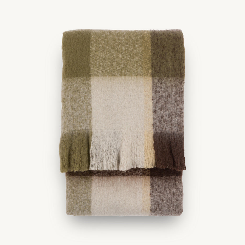 Check Faux Mohair Throw