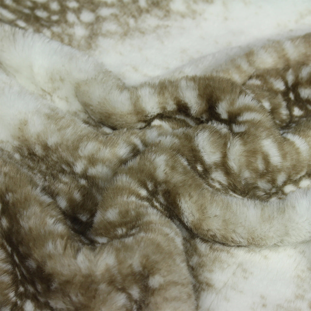 Close-up of textured beige and white fabric