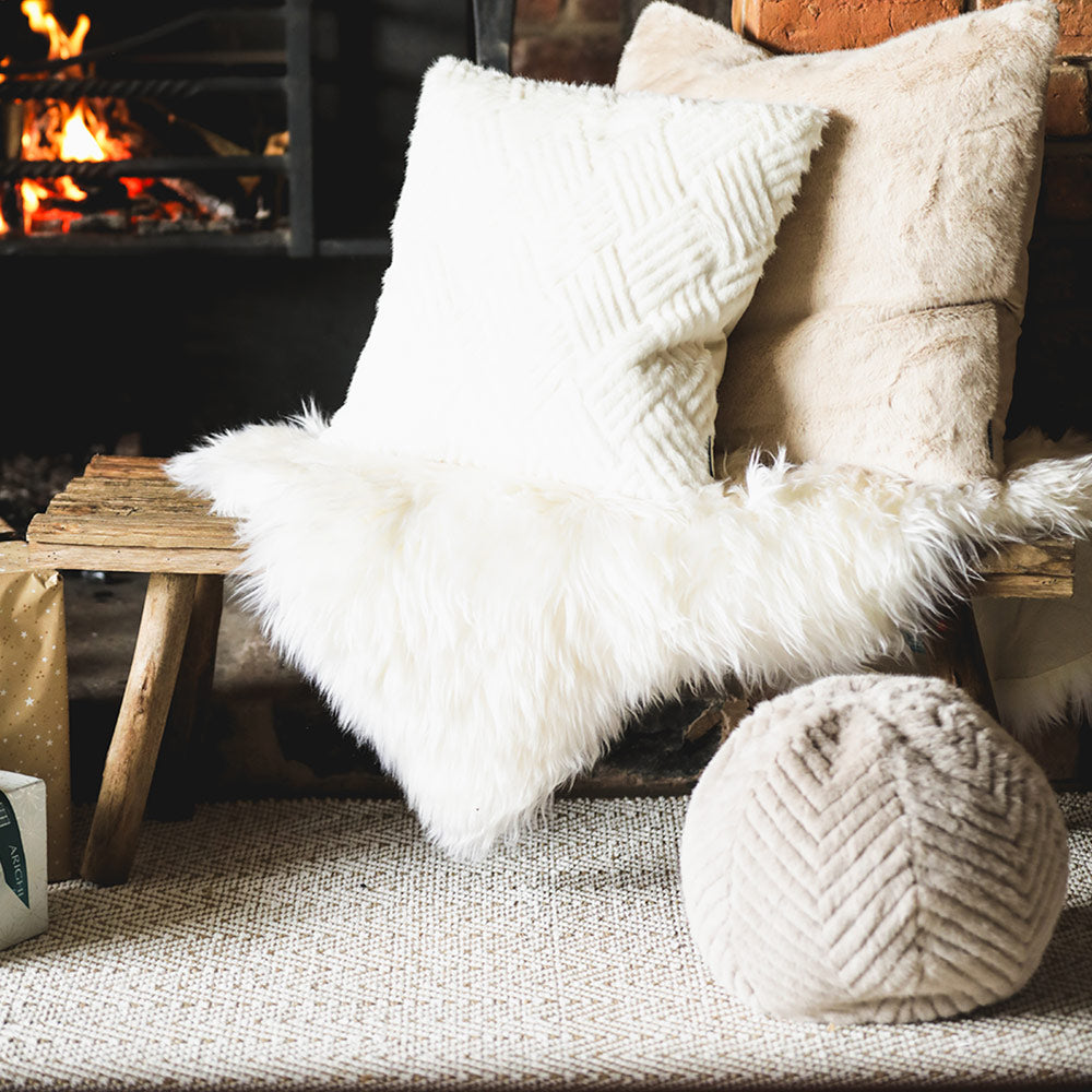 Mink Textured Fluffy Cushion Ball