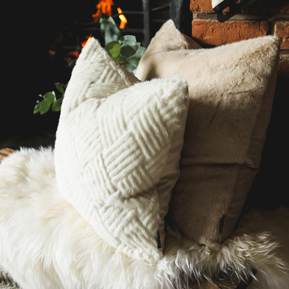 Cut Faux Fur Cushion-Accessories-Arighi Bianchi