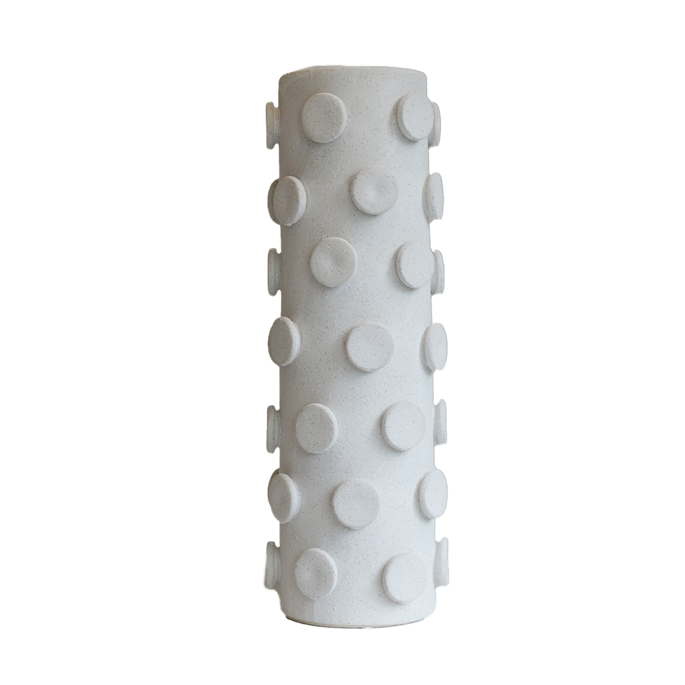 White Flat Bobbles Vase
