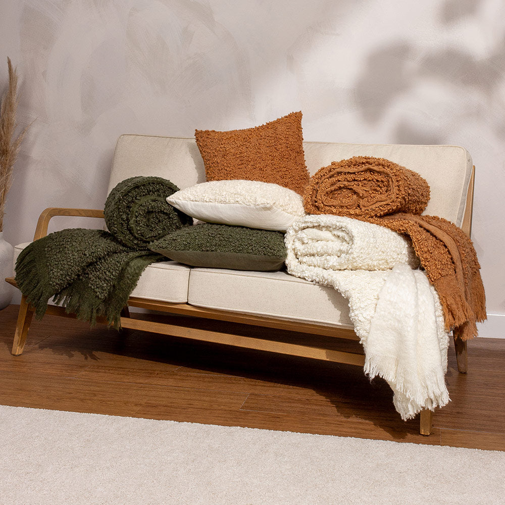 Flocked Cushion in Lichen