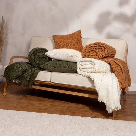 Flocked Cushion in Lichen