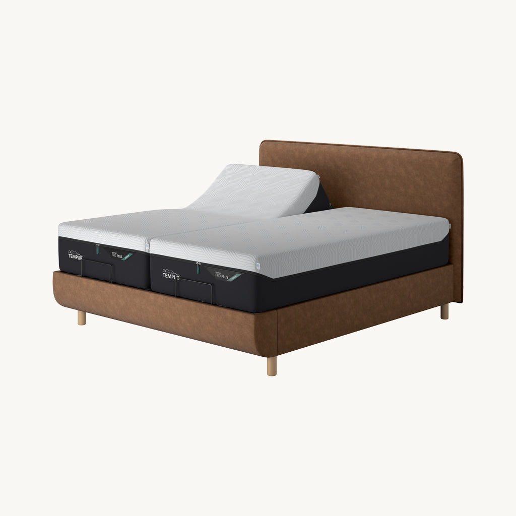 TEMPUR® Arc Adjustable Bed with Form Headboard in Brown