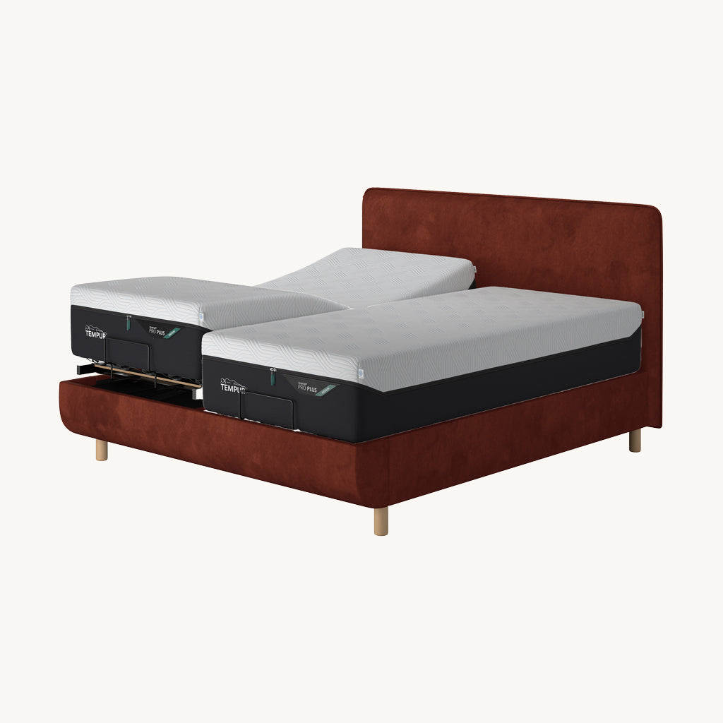 TEMPUR® Arc Adjustable Bed with Form Headboard in Copper
