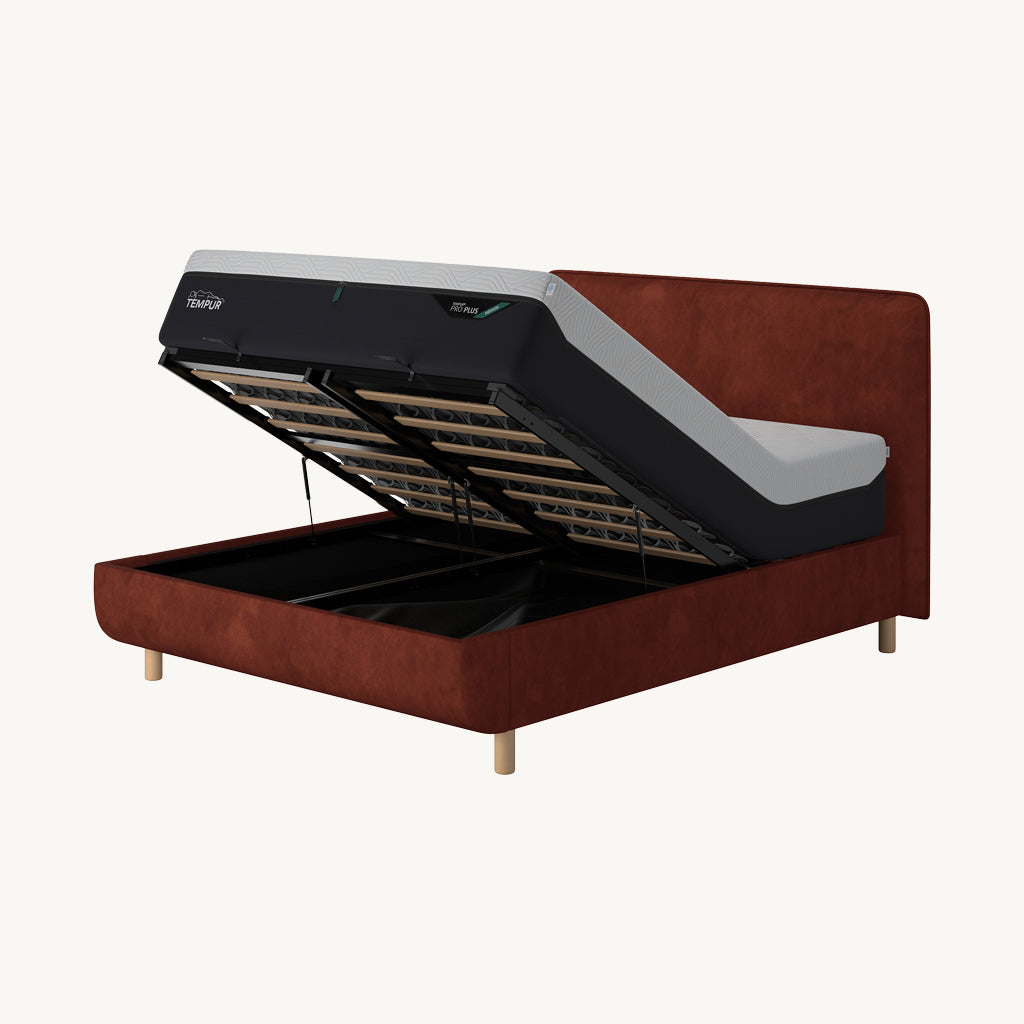 TEMPUR® Arc Ottoman Bed with Form Headboard in Copper