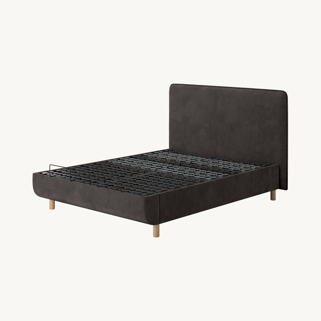 TEMPUR® Arc Static Bed with Form Headboard in Dark Grey