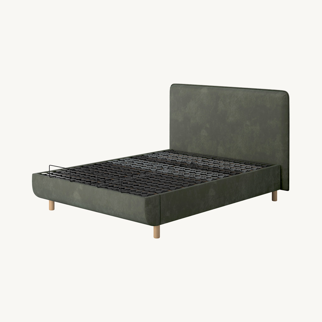 TEMPUR® Arc Static Bed with Form Headboard in Green