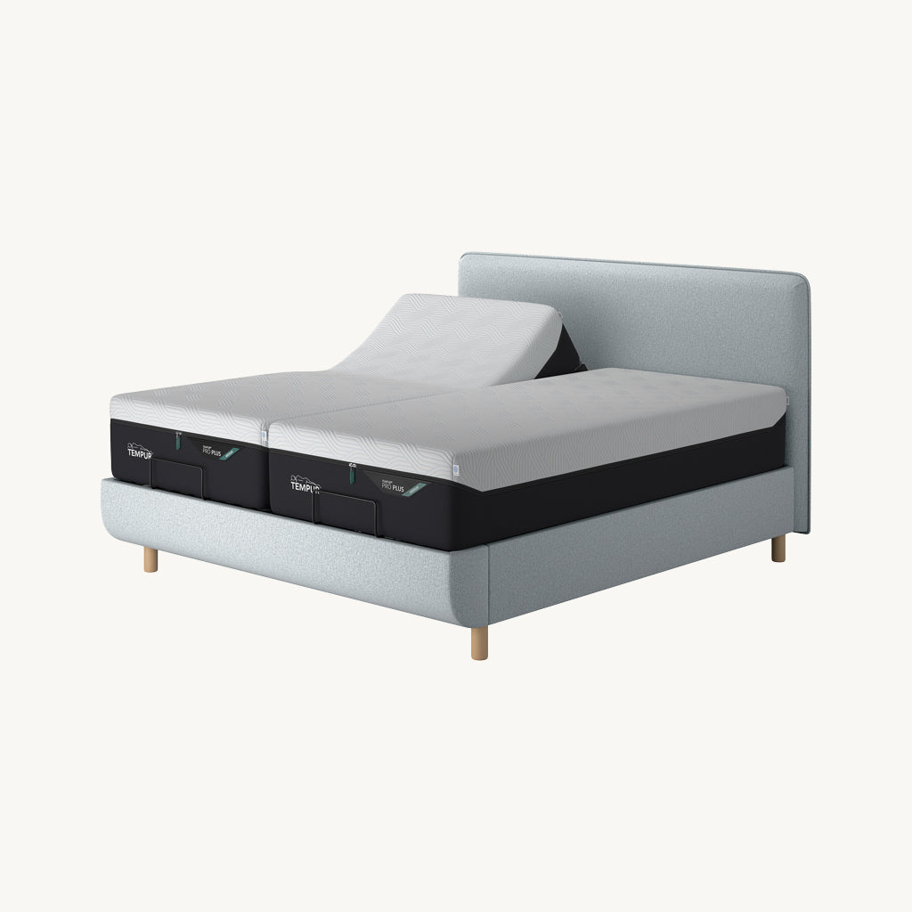 TEMPUR® Arc Adjustable Bed with Form Headboard in Stone