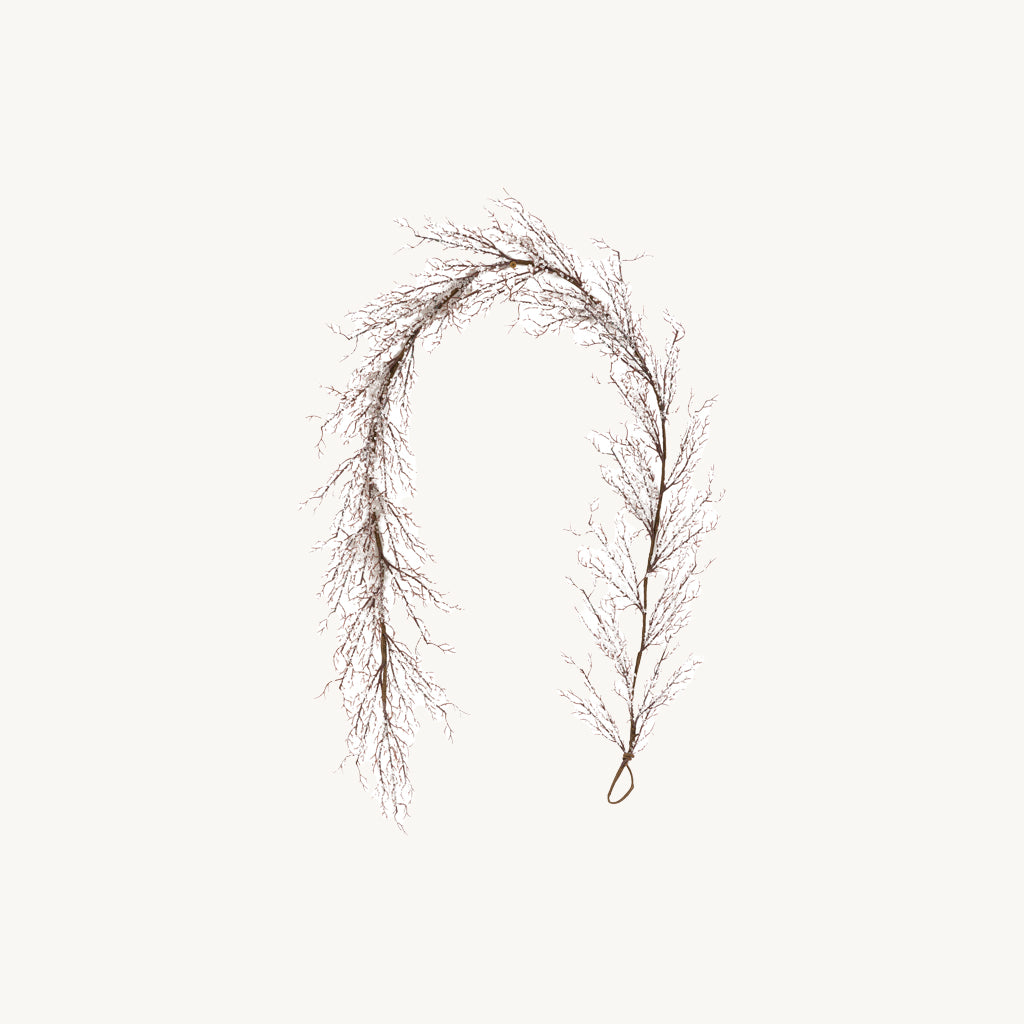 White Frosted Christmas Twig Garland