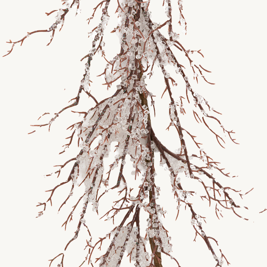 White Frosted Christmas Twig Garland