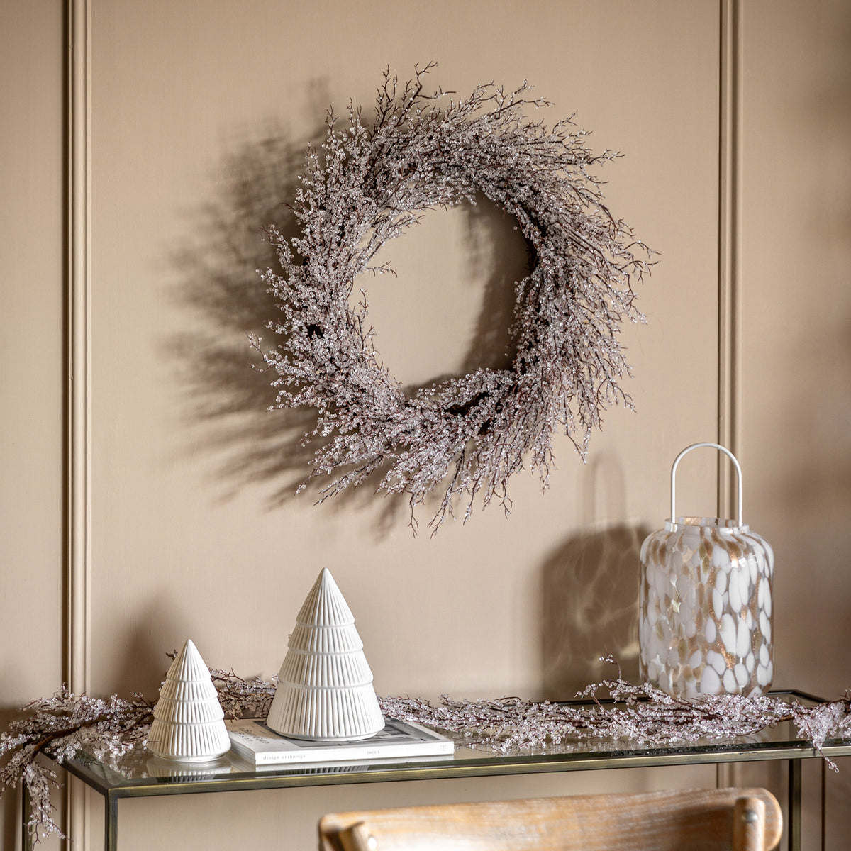 White Frosted Christmas Twig Wreath
