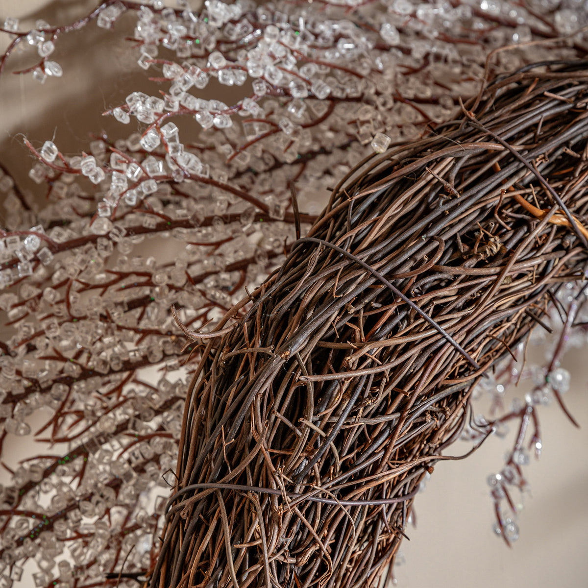 White Frosted Christmas Twig Wreath