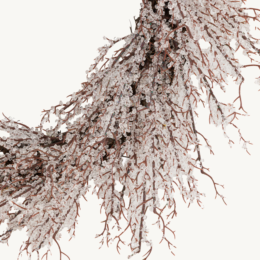 White Frosted Christmas Twig Wreath