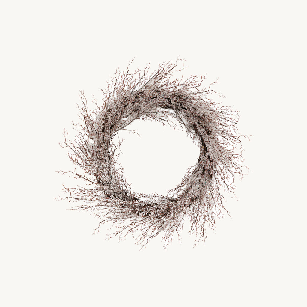 White Frosted Christmas Twig Wreath