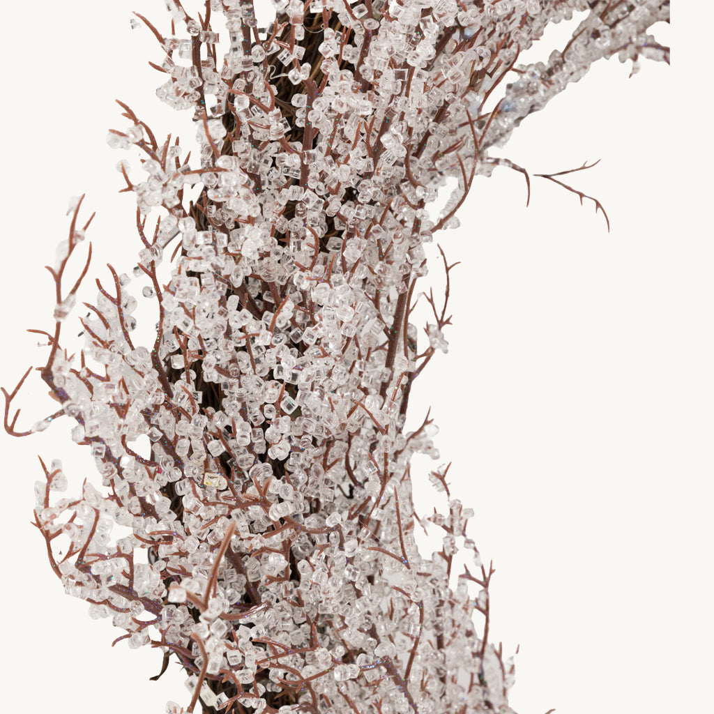 White Frosted Christmas Twig Wreath