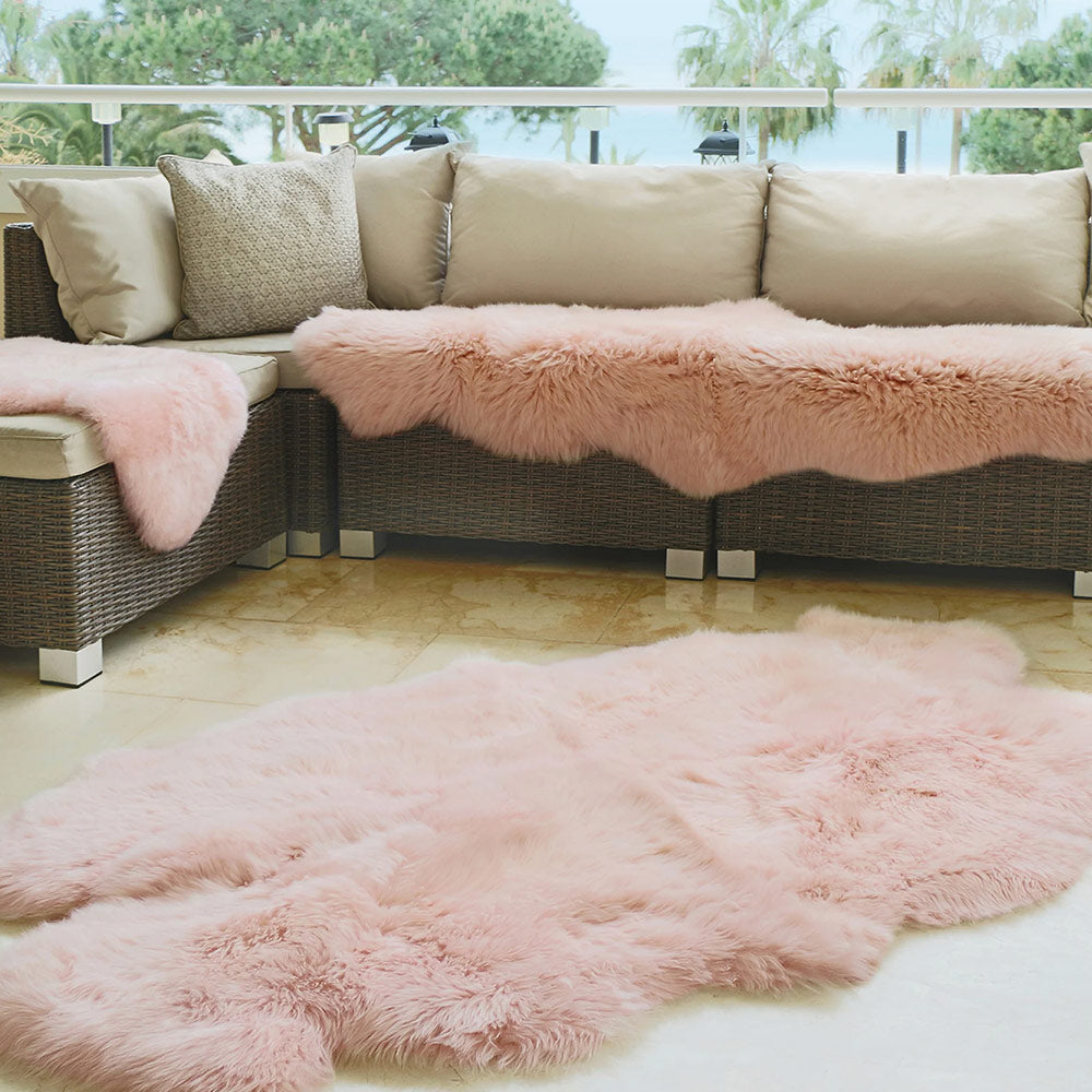 Australian Genuine Sheepskin Rug in Adobe Rose