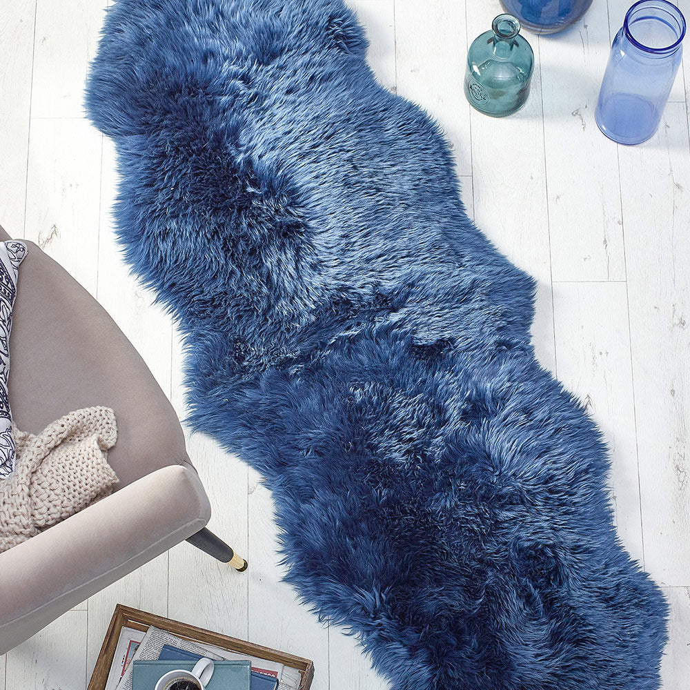 Australian Genuine Sheepskin Rug in Navy