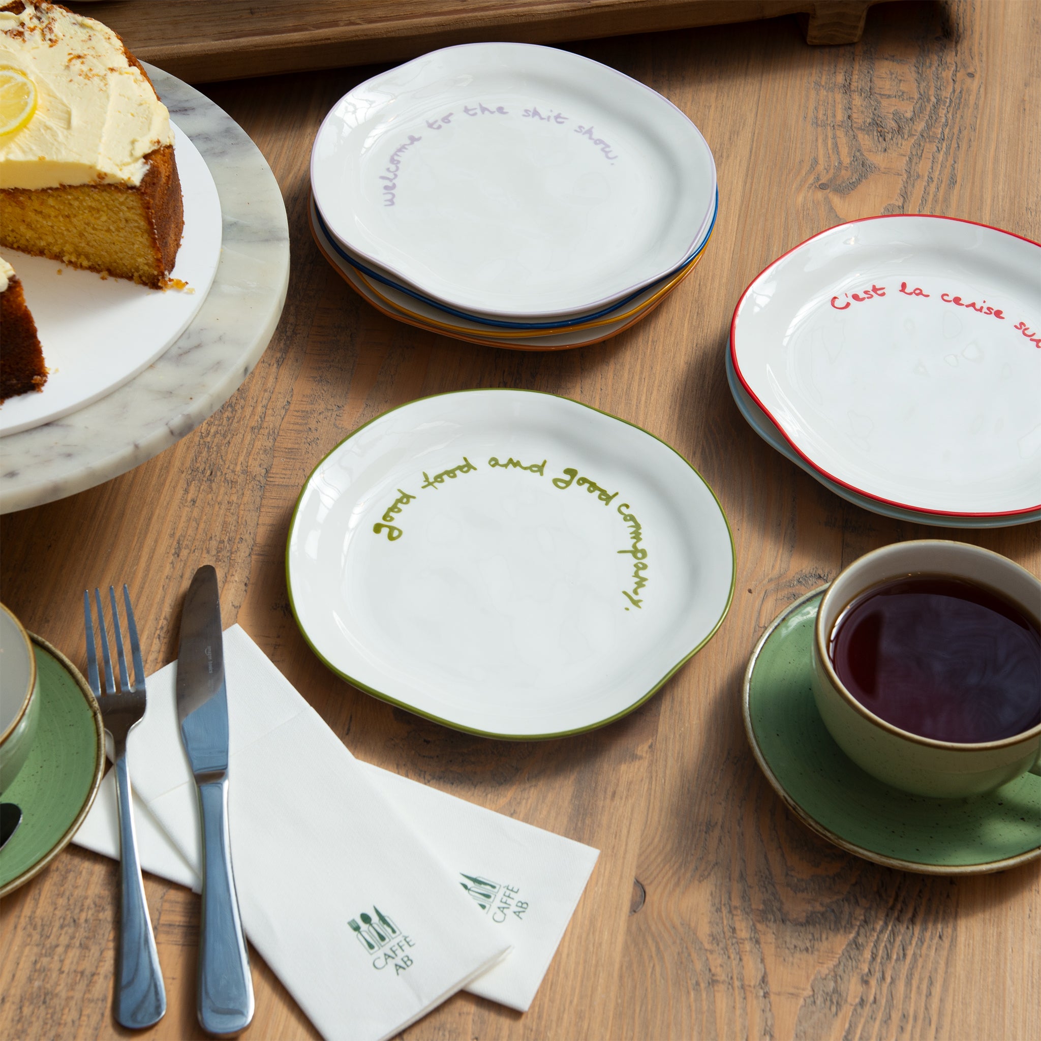 "Good food and good company" Olive Decorative Plate